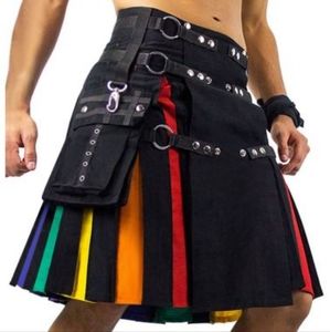 RAINBOW UTILITY KILT FOR MEN IN BLACK